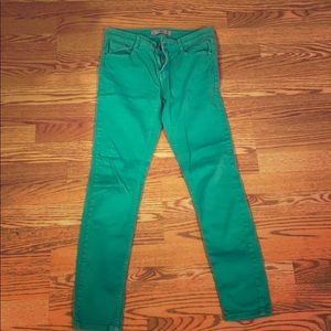 Zara green denim pants size 6